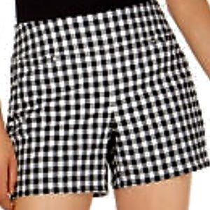 INC International Concepts Women's Print Bengaline Plaid Shorts Brand New Size 8
